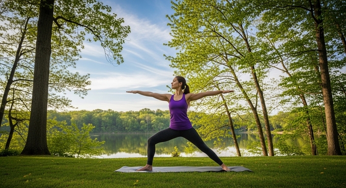 Yoga ao ar livre reduz cortisol em 25%