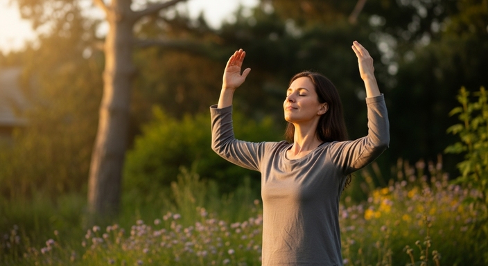 Combinar respiração profunda com movimentos suaves, como tai chi ou alongamentos lentos, promove calma e bem-estar.