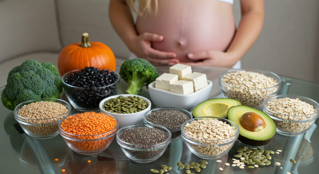 Nutrição para gestantes: lentilha, espinafre e chia promovem uma gravidez saudável para mãe e bebê.