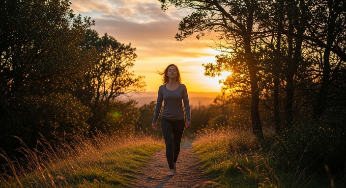 Caminhada mindful é andar prestando atenção em cada passo, na respiração e no ambiente ao redor.